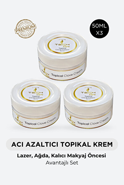 Tech Care 3'lü Acı Azaltıcı Care Cream-Topical Cream Lazer Epilasyon Ağda Dol...