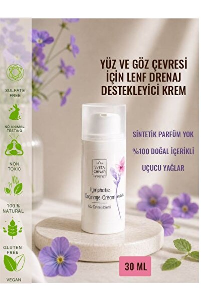 SvetaChinar %100 DOĞAL Yüz ve Göz Çevresi İçin Lenf Drenaj Etkili Krem, Düşük...