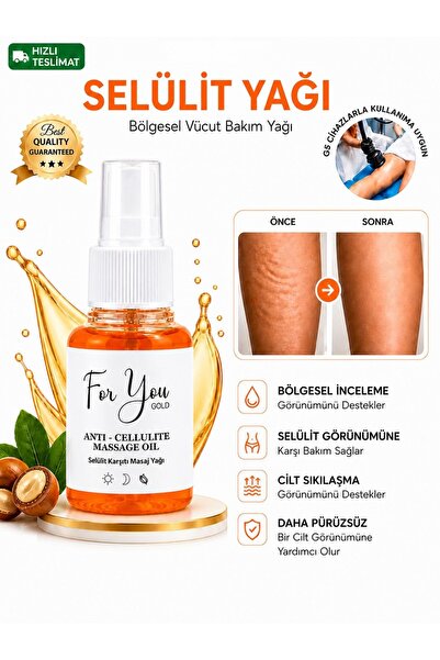 For You Gold Anti Selülit Vücut Bakım Yağı – Selülit Karşıtı Masaj Yağı (anti...