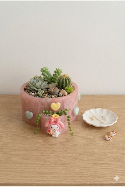PELIUS Hello Kitty, Large Size, Buckle, Jewelry Box, Flower Pot, Candle Holder, Multi-Purpose Decorative Box