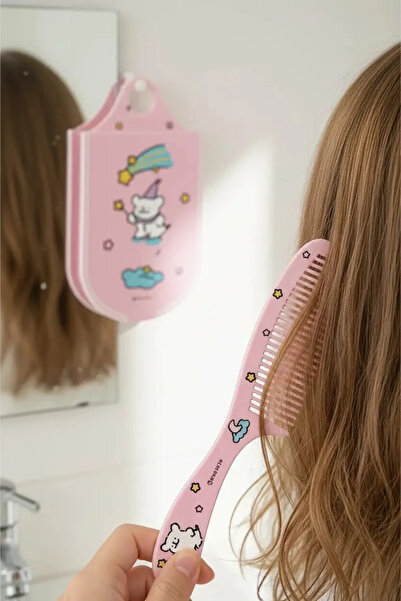 Miniso Maltesse Lisanslı Çocuk Aynalı Tarak Seti Sevimli Karakterli Mini Bakı...