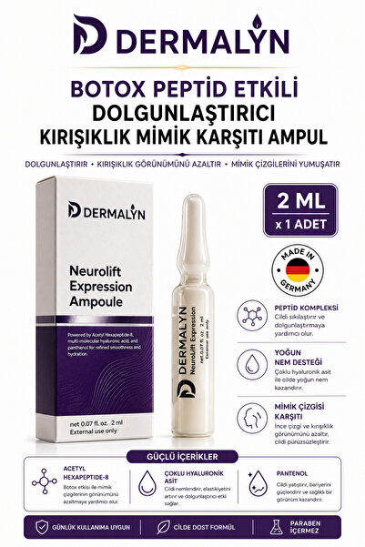 DERMALYN 7’li Cilt Bakım Seti Kırışıklık Leke Somon DNA Kök Hücre Botoks Etkili Ampul Serum Dermaroller