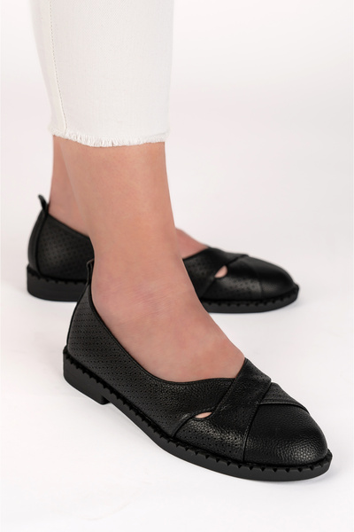 Lady Balerini dama Emerald , imitatie de piele, negru