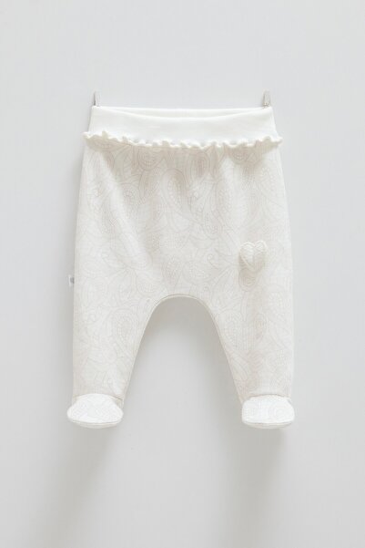 Caramell TINY LACE PATİKLİ BEBEK PANTOLON Ekru
