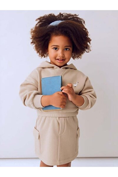 MAYORAL Girl's Pocket Detailed Sweat Fleece Set 2-10 Years Beige