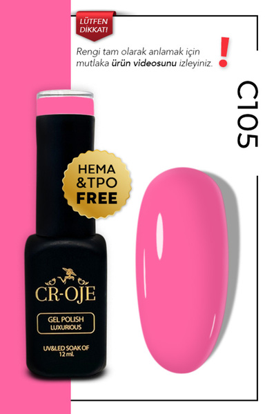 CROJE KALICI OJE Kalıcı Oje C105- Pembe (12 ML.)