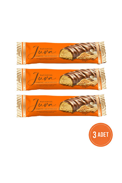 Patiswiss Yer Fıstığı Kremalı ve Krep Kırığı Dolgulu Sütlü Çikolata, 30G x 3 ...