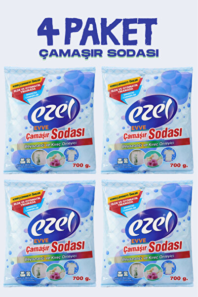 evve Çamaşır Sodası 700 gr – 4 PAKET - Güçlü Leke Çıkarıcı & Çamaşır Tül Beya...