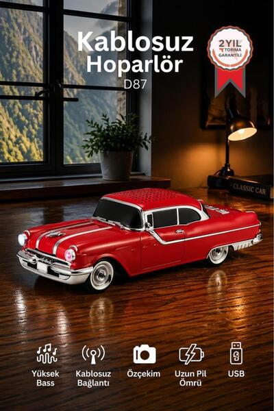 Torima Bluetooth Hoparlör Retro Klasik Araba Tasarımlı 10W FM USB Selfie Spea...