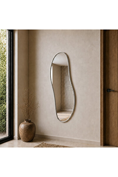 Aypars Atölye Modern MDF çerçeve Organik Form Banyo Aynası 40x120 cm – Asimet...
