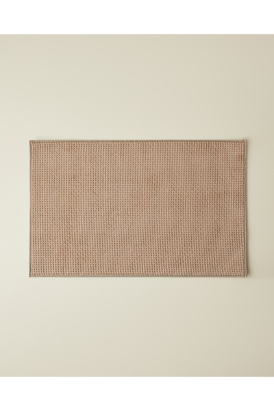 English Home Waffle Weave Kaydırmaz Taban Banyo Paspası 50x80 cm Açık Kahverengi