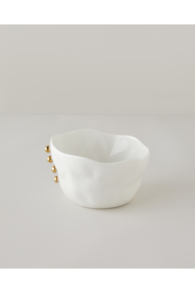 English Home Golden Gleam Porselen Kase 21 cm Beyaz-Gold