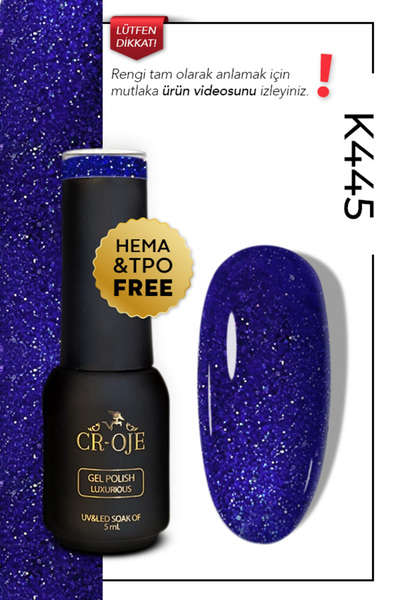 CROJE KALICI OJE Kalıcı Oje K445 - Simli Lacivert (5 ML)
