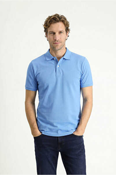 Kiğılı Polo Neck Regular Fit Embroidered Cotton T-Shirt