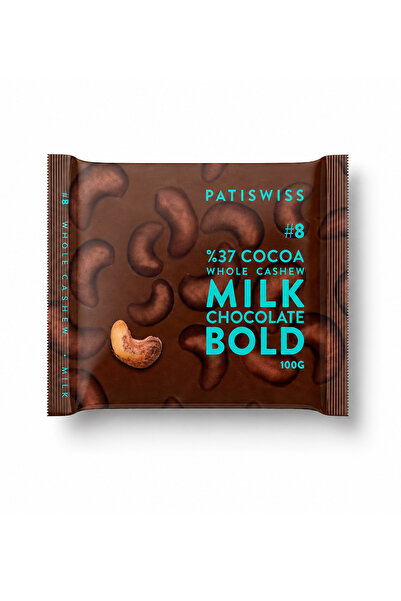 Patiswiss Bold Tüm Kajulu Sütlü Çikolatalı Tablet 100G