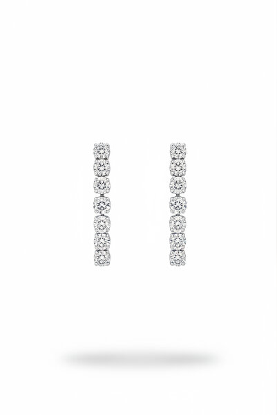 Valmont Accessories 4 mm Zirkon Taşlı Su Yolu Küpe
