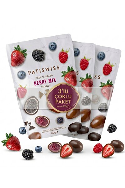 Patiswiss Berry Mix Draje 3'lü Avantaj Paketi, 60G x 3 Adet