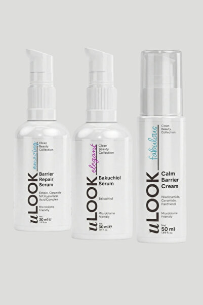 uLOOK Relax Cilt Seti 3'lü – Bakuchiol Serum + Barrier Repair Serum + Calm Ba...
