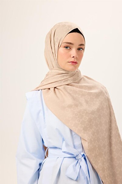 Silk Home Șal Liva din amestec de bumbac, cu model bej, cu aspect elegant, re...
