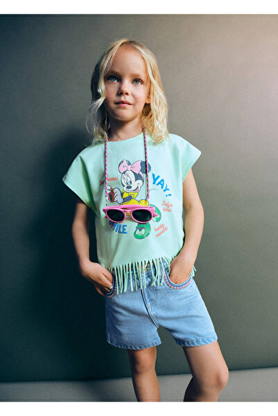 MANGO Baby Minnie Mouse püsküllü tişört