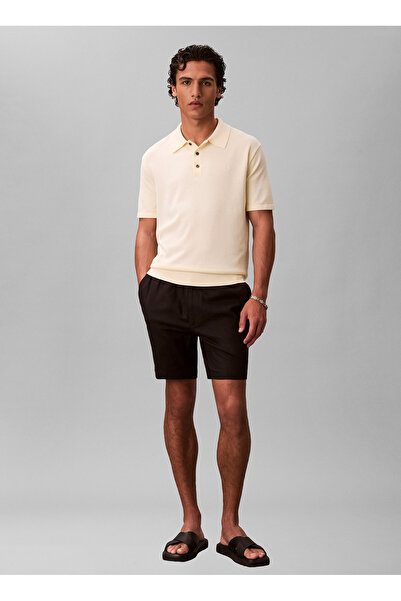 Calvin Klein Açık Sarı Erkek Logo Baskılı Kazak LV04LC326GZRK_SS SUPIMA COTTO...