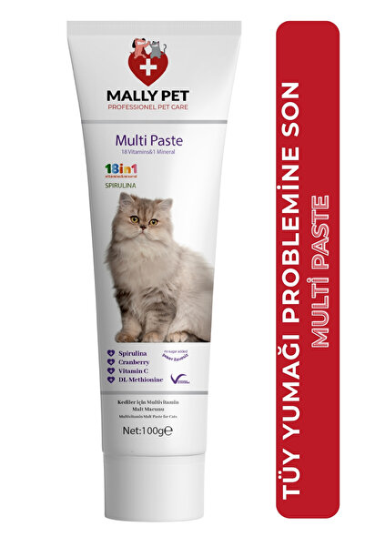 MALLY PET PROFESSIONEL PET CARE Kediler İçin Malt Paste Seti (Malte Paste + Multi Paste) 2 x 100 Gram