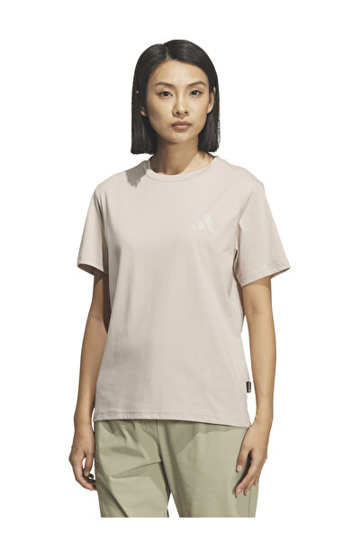 adidas KE3704 XPL W CAMP T Ekru Bisiklet Yaka Baskılı Kadın T-Shirt