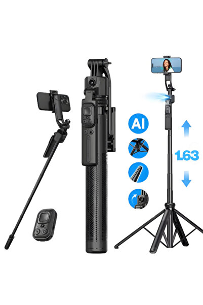 Moxti Yüz Oto Takip Sistemli Çok Amaçlı Bluetooth Kumandalı Akıllı Tripod + S...