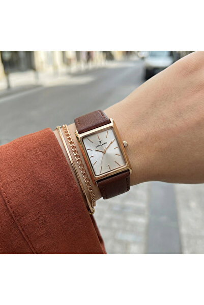 Daniel Klein Premium Dark Red Leather Watch for Women DK.1.14124-4