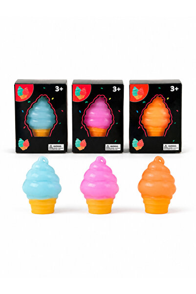 Squishy ICE CREAM Jucarie senzoriala inghetata 9 cm, antistres, moale si elastica, model ice cream