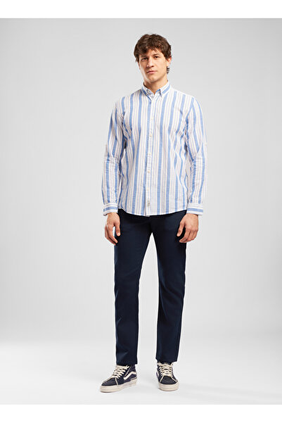 Lee Cooper White - Blue Men's Regular Fit Shirt 262 Lcm 241009 Darse