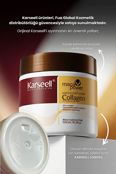 KARSEELL Kolajen Saç Bakım Maskesi Maca Özü Onarıcı Repair Kolajen Saç Maskesi 500 ml Karsel