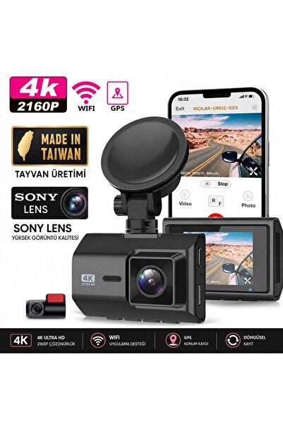 Wevolt PREMİUM MB-5800 QUAD HD 4K+2K GPS+WİFİ+(TÜRKÇE UYGULAMA) ARAÇ İÇİ KAME...