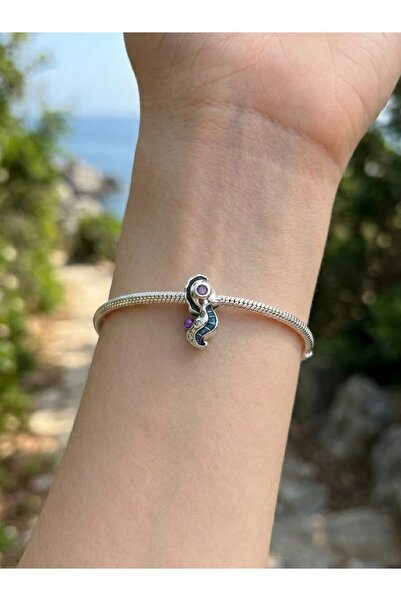 My Story Yazılı Yavru Deniz Atı Gümüş Charm