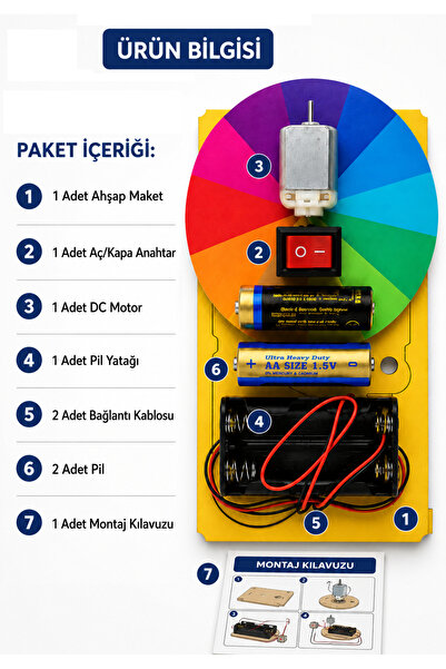 Trendy Toys Newton Renk Çarkı Deney Seti ( Pil Dahil )
