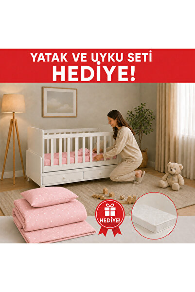 Bygolden Wsmall Sallanır Anne Yanı Bebek Beşiği Yatak Ve Pembe Uyku Seti Hedi...