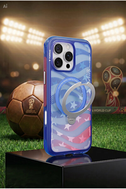 TORRAS iPhone 16 Pro Kılıf MagSafe Standlı OStand Q3 Air World Cup Serisi - A...