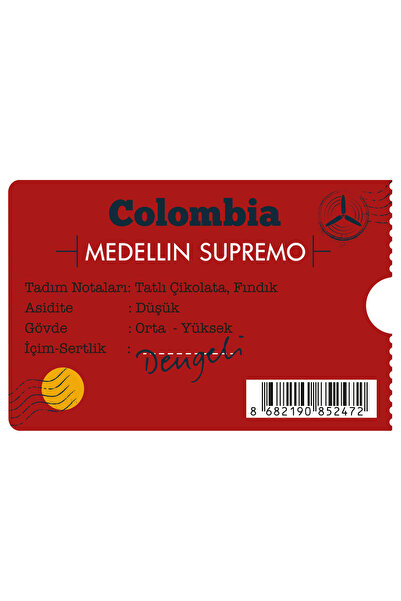 Moliendo Finest Coffee Colombia Medellin Supremo Yöresel Kahve (Çekirdek Kahve) 250 g