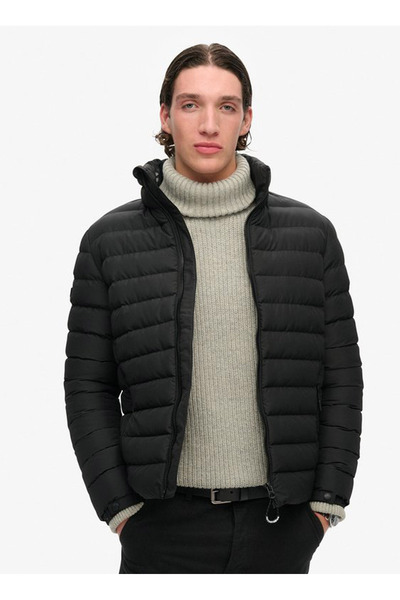 SUPERDRY Siyah Erkek Kapüşonlu Regular Fit Mont M5011757A-02A