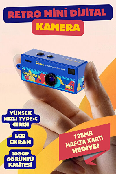 Nandy Home Mini Dijital Retro Kamera - Selfie Video Vlog Kamerası Mini Fotoğr...