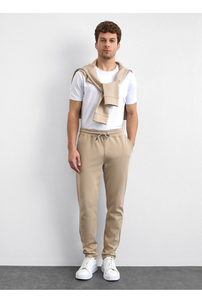 Back And Bond Beige Regular Fit Straight Leg Jogger Pants