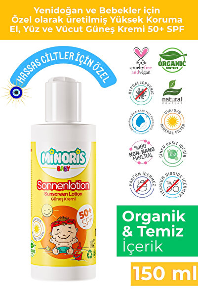 Minoris Baby Organik Güneş Koruyucu Sprey Krem Spf 50 150ml