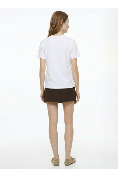 Fabrika Beyaz Kadın Regular Fit T-Shirt F4WL-TST0758-Y
