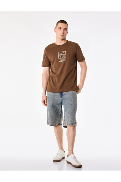 Koton Cotton Regular Fit Short Sleeve Crew Neck Printed T-Shirt