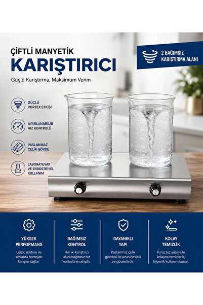 GMSMAK Manyetik Karıştırıcı Ikili Paslanmaz Çelik 2 Adet 6x20 Mm Manyetik Balık