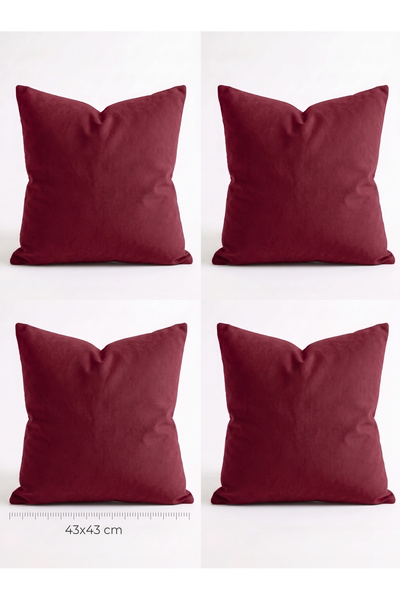 Bercem Home Set de perne decorative din catifea de lux, roșu claret (4 bucăți...
