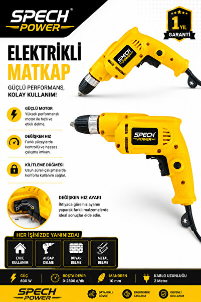 Lieber German Elektrikli Darbesiz Kablolu Vidalama Matkap