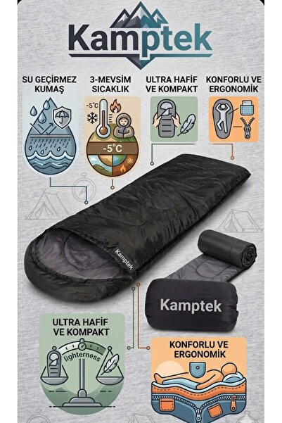 kamptek kamp teknolojisi Kamptek Uyku Tulumu -10°C | Dört Mevsim, Hafif ve Da...