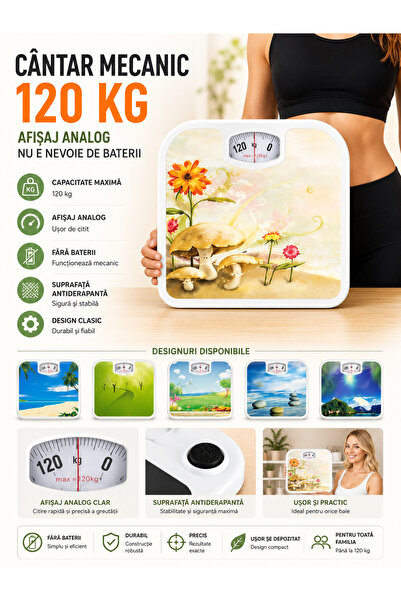 OEM HomeRoy – Cântar Mecanic de Baie 120 kg, Afișaj Analog