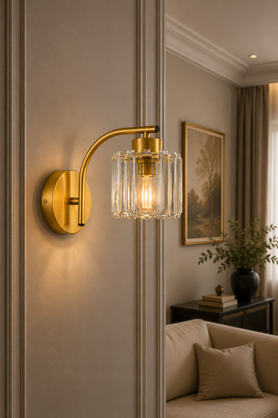 ESSLİGHT Venice Eskitme Kristal Taşlı Antre Hol Aplik